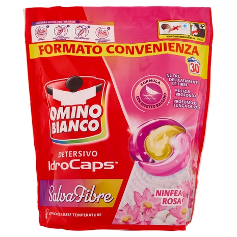 Omino Bianco Detersivo IdroCaps Salvafibre Doypack 30 caps 570 ml